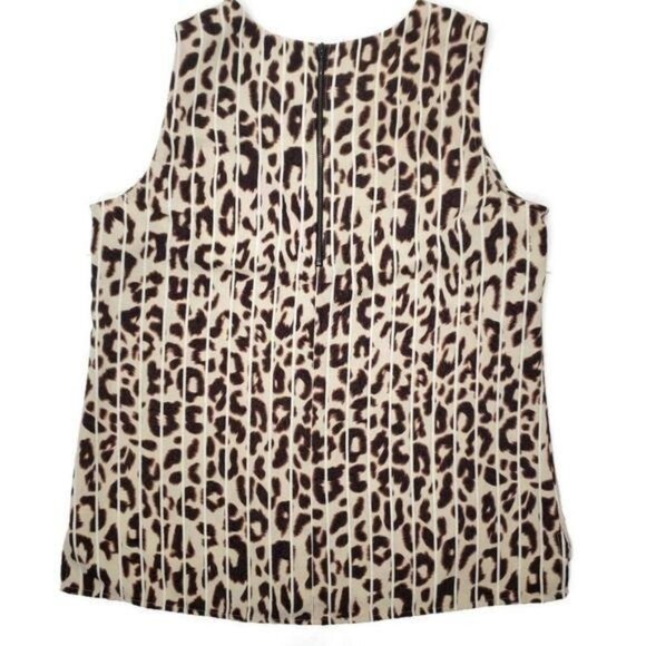 Cabi ginger Leopard Print Sleeveless Blouse With Back Zipper size small - Picture 5 of 8